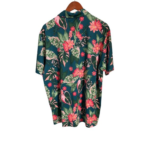 Bad Birdie Hawaiian Floral Polo Shirt Golf Tropical Short Sleeve Polyester Size - Picture 7 of 8